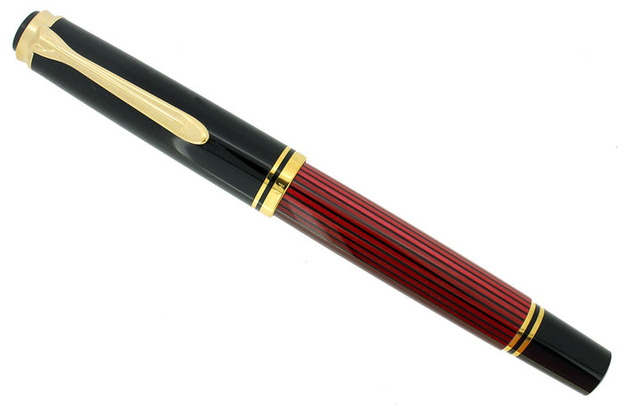 PELIKAN R600 SOVEREIGN RED & BLACK ROLLERBALL PEN GOLD TRIM NEW IN BOX NEW OLD STOCK OFFERED BY ANTIQUE DIGGER