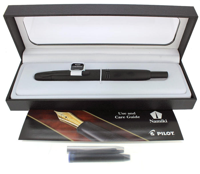 NEW PILOT NAMIKI VANISHING POINT MATTE BLACK WITH BLACK TRIM 18K NIB FOUNTAIN PEN OFFERED BY ANTIQUE DIGGER
