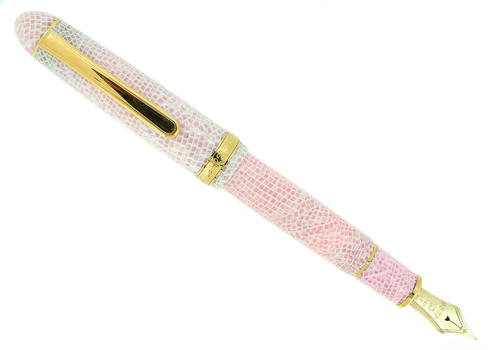 PLATINUM #3776 CELLULOID SAKURA CHERRY BLOSSOM FOUNTAIN PEN 14K F NIB MINT OFFERED BY ANTIQUE DIGGER