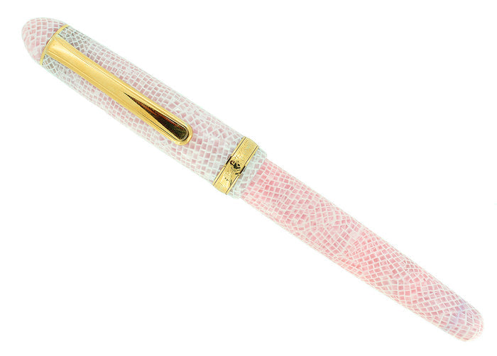 PLATINUM #3776 CELLULOID SAKURA CHERRY BLOSSOM FOUNTAIN PEN 14K F NIB MINT OFFERED BY ANTIQUE DIGGER