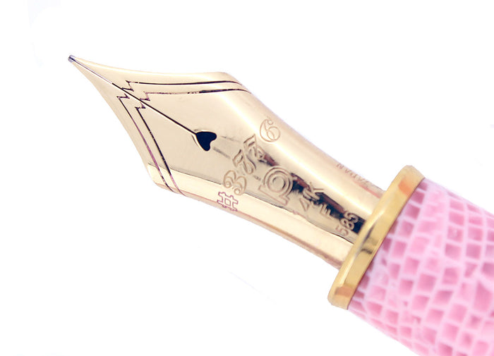 PLATINUM #3776 CELLULOID SAKURA CHERRY BLOSSOM FOUNTAIN PEN 14K F NIB MINT OFFERED BY ANTIQUE DIGGER