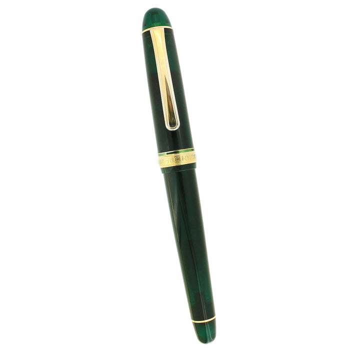 PLATINUM #3776 CENTURY LAUREL GREEN 14K DOUBLE BROAD NIB FOUNTAIN PEN