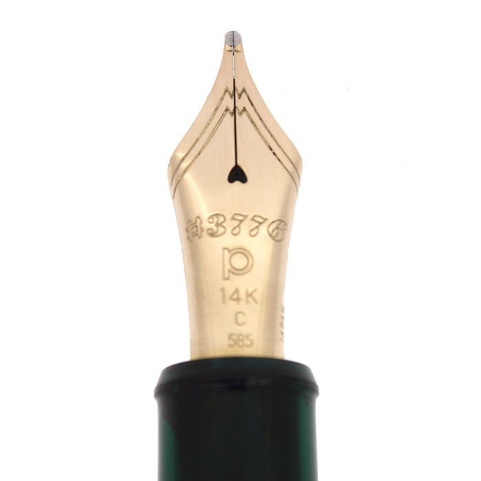PLATINUM #3776 CENTURY LAUREL GREEN 14K DOUBLE BROAD NIB FOUNTAIN PEN