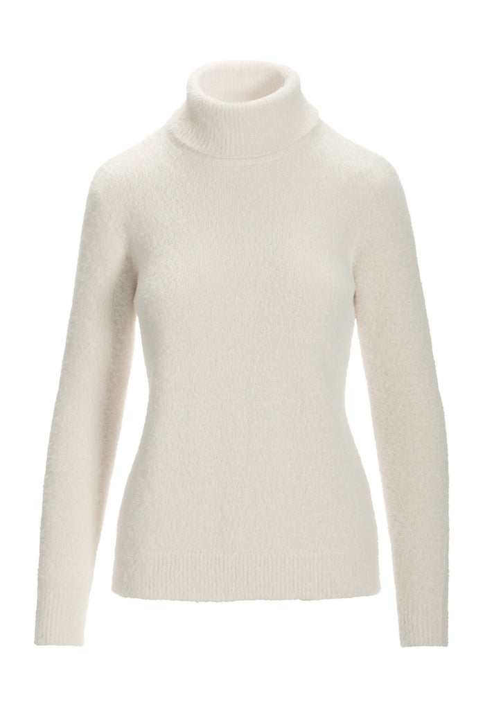 Plush Turtleneck Sweater Off White