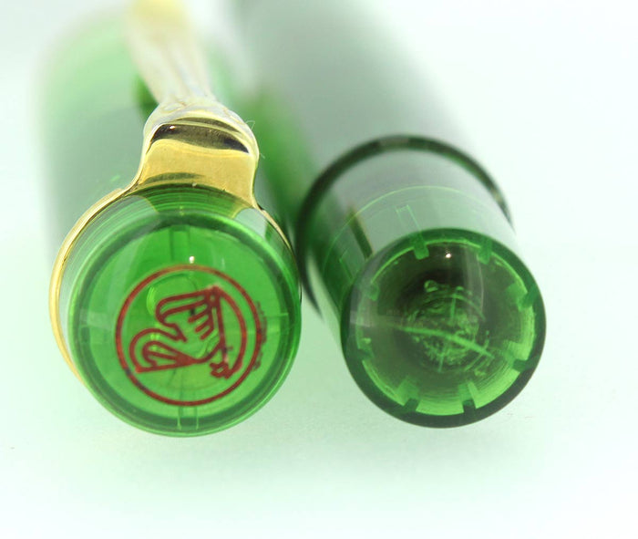 PRE 1990 PELIKAN M200 TRANSPARENT GREEN DEMONSTRATOR FOUNTAIN PEN XXF - BBB NIB RESTORED OFFERED BY ANTIQUE DIGGER