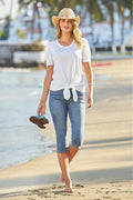 Pull-On Pedal Pusher Medium Wash
