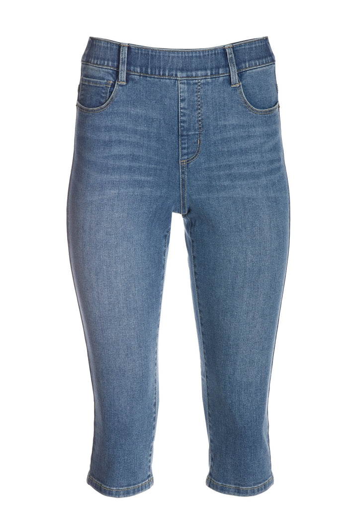 Pull-On Pedal Pusher Medium Wash