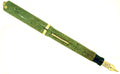 Restored 1920s SHEAFFER WHITE DOT JADE CELLULOID FOUNTAIN PEN RING TOP CAP WITH F to B NIB