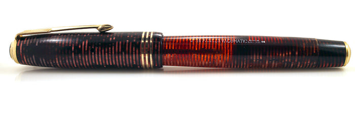 RESTORED 1934 PARKER BURGUNDY PEARL DOUBLE JEWEL VACUMATIC FOUNTAIN PEN OFFERED BY ANTIQUE DIGGER