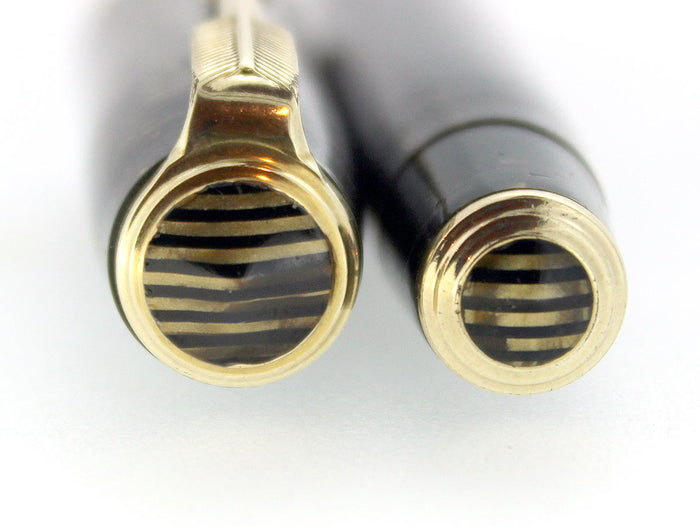 RESTORED 1936 PARKER GOLDEN PEARL DJ VACUMATIC FOUNTAIN PEN F - BBB+ FLEX NIB OFFERED BY ANTIQUE DIGGER