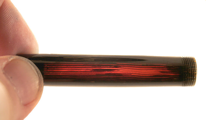 RESTORED 1938 PARKER GOLD BROWN DOUBLE JEWEL VACUMATIC SHADOW WAVE FOUNTAIN PEN  OFFERED BY ANTIQUE DIGGER