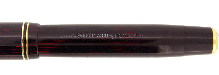 RESTORED 1938 PARKER JR BURGUNDY DOUBLE JEWEL VACUMATIC SHADOW WAVE FOUNTAIN PEN OFFERED BY ANTIQUE DIGGER