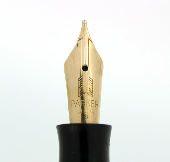 RESTORED 1938 PARKER JR BURGUNDY DOUBLE JEWEL VACUMATIC SHADOW WAVE FOUNTAIN PEN OFFERED BY ANTIQUE DIGGER
