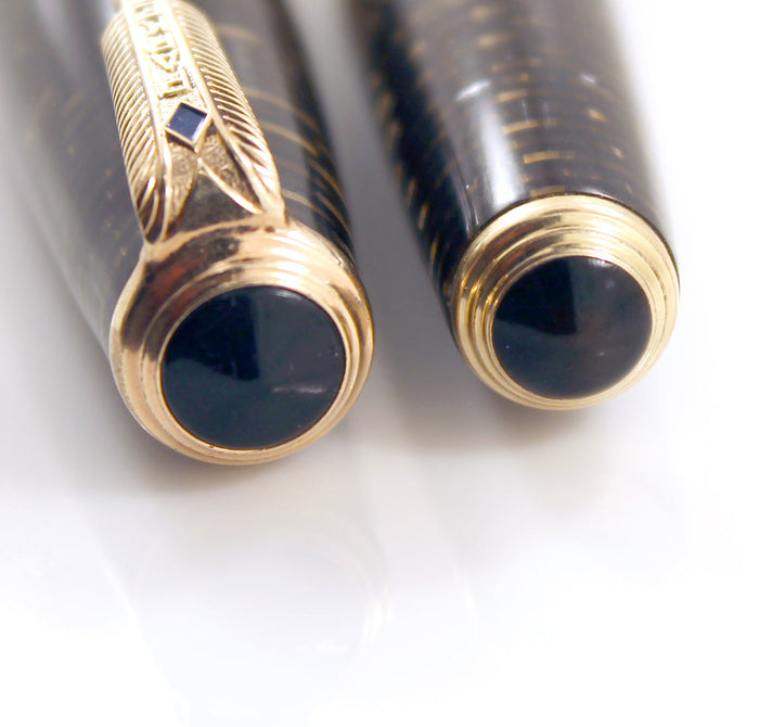 RESTORED 1939 PARKER DOUBLE JEWEL VACUMATIC MAJOR FOUNTAIN PEN WITH JEWELERS CAP OFFERED BY ANTIQUE DIGGER