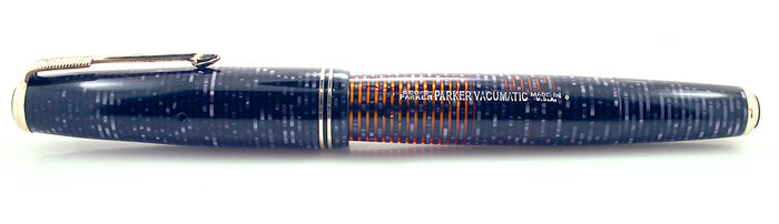 RESTORED 1940 PARKER AZURE PEARL DOUBLE JEWEL VACUMATIC FOUNTAIN PEN MAJOR SIZE OFFERED BY ANTIQUE DIGGER