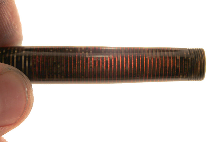 RESTORED 1940 PARKER GOLDEN PEARL DOUBLE JEWEL VACUMATIC MAJOR FOUNTAIN PEN WITH JEWELERS CAP BAND OFFER BY ANTIQUE DIGGER