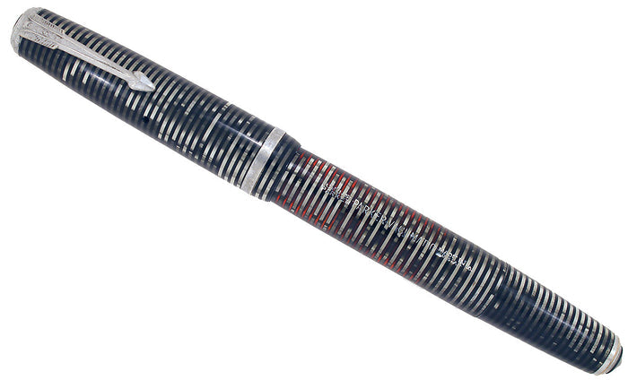 RESTORED 1940 PARKER SILVER PEARL VACUMATIC DEBUTANTE FOUNTAIN PEN W/ STAR CLIP OFFERED BY ANTIQUE DIGGER