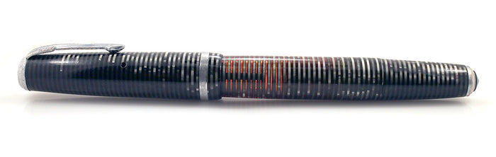 RESTORED 1940 PARKER SILVER PEARL VACUMATIC DEBUTANTE FOUNTAIN PEN W/ STAR CLIP OFFERED BY ANTIQUE DIGGER