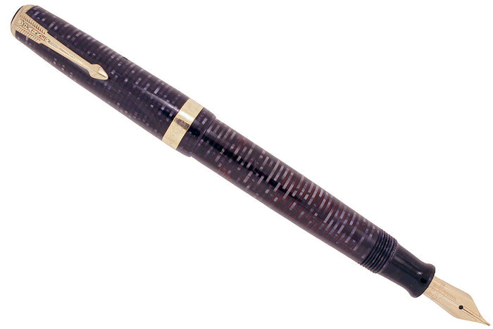 RESTORED 1941 PARKER AZURE PEARL VACUMATIC DEBUTANTE DOUBLE JEWEL FOUNTAIN PEN