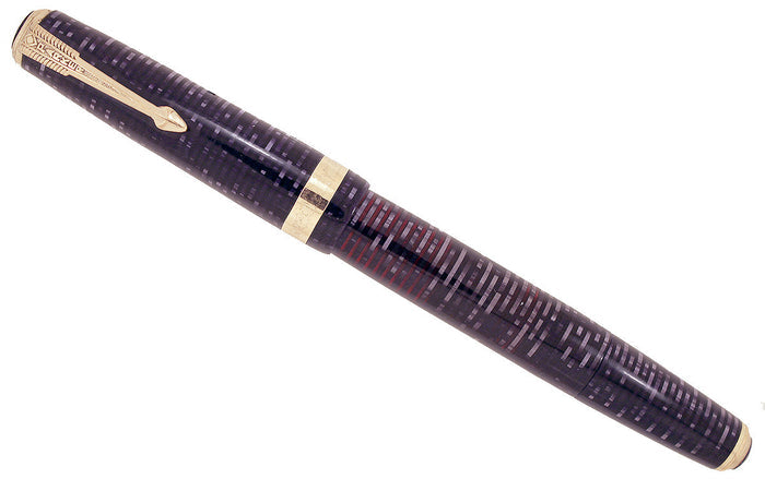 RESTORED 1941 PARKER AZURE PEARL VACUMATIC DEBUTANTE DOUBLE JEWEL FOUNTAIN PEN
