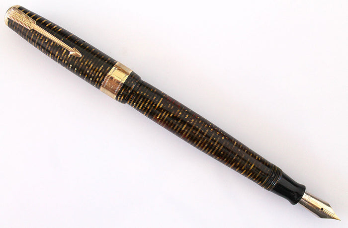 RESTORED 1941 PARKER DOUBLE JEWEL VACUMATIC MAJOR FOUNTAIN PEN WITH JEWELERS CAP BAND