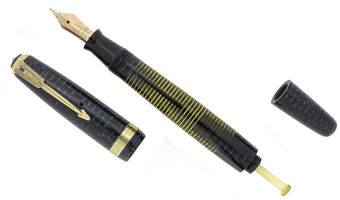 RESTORED 1943 PARKER AZURE PEARL VACUMATIC FOUNTAIN PEN SET IN ORIGINAL BOX OFFERED BY ANTIQUE DIGGER