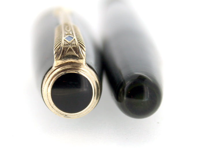 RESTORED 1944 PARKER EMERALD PEARL SINGLE JEWEL VACUMATIC FOUNTAIN PEN OFFERED BY ANTIQUE DIGGER
