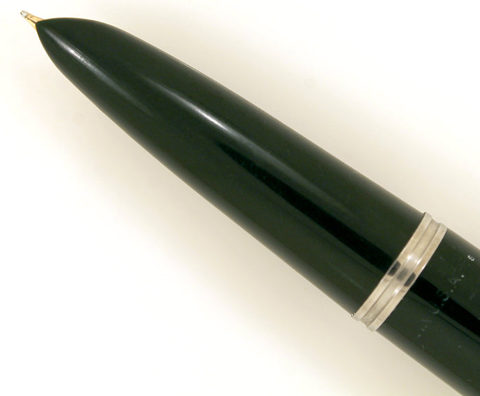 RESTORED 1948 PARKER 51 AEROMETRIC FOUNTAIN PEN IN FOREST GREEN WITH LUSTRALOY CAP OFFERED BY ANTIQUE DIGGER