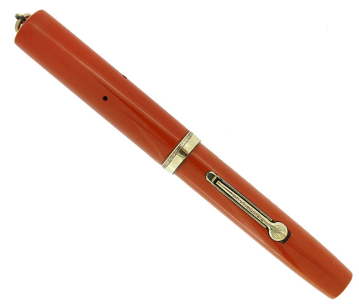 RESTORED WATERMAN 52V CARDINAL FOUNTAIN PEN W/18K GOLD FILLED TRIM F TO BBB FLEX NIB OFFERED BY ANTIQUE DIGGER