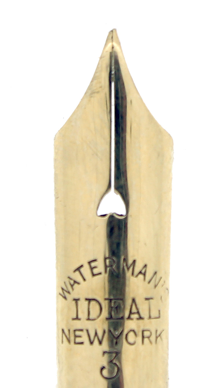 SCARCE CIRCA 1915 14K GOLD WATERMAN IDEAL NEW YORK #3 NIB .47MM POINT OFFERED BY ANTIQUE DIGGER