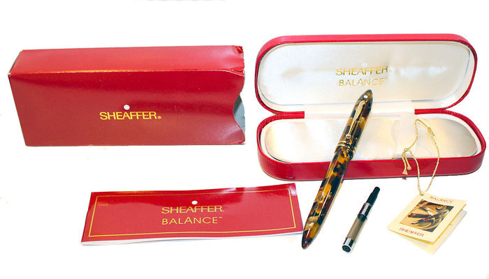 SHEAFFER BALANCE AMBER GLOW FOUNTAIN PEN NEW OLD STOCK MINT IN BOX NEVER INKED OFFERED BY ANTIQUE DIGGER