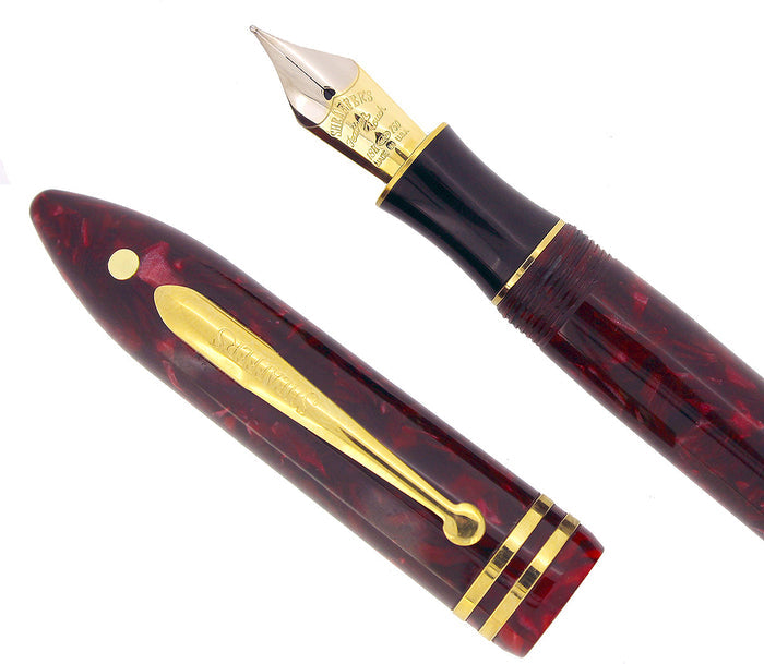 SHEAFFER BALANCE II CRIMSON GLOW FOUNTAIN PEN 18K MED NIB NOS MINT IN BOX OFFERED BY ANTIQUE DIGGER