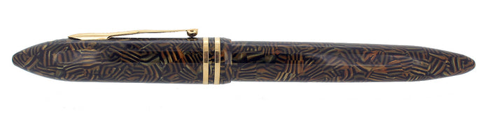 SHEAFFER BALANCE II TIGER EYE FOUNTAIN PEN 18K MED NIB NEVER INKED MINT IN BOX OFFERED BY ANTIQUE DIGGER