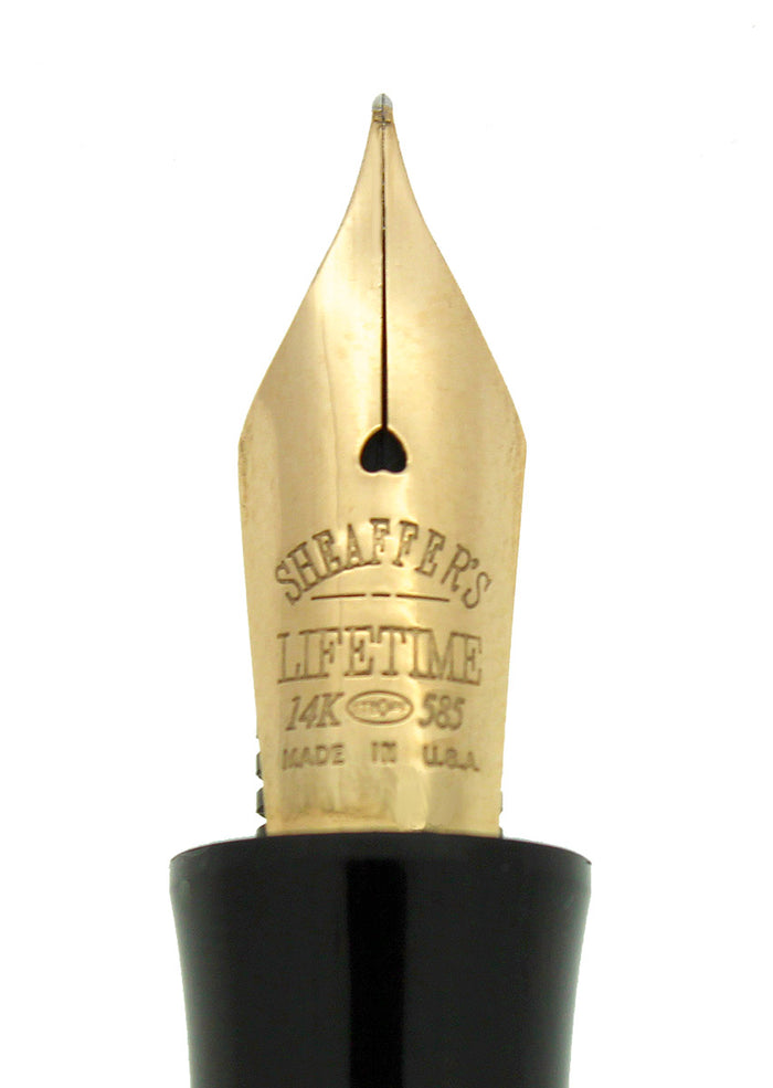 SHEAFFER BALANCE II WHITE DOT JET BLACK NOS MEDIUM 14K NIB FOUNTAIN PEN MINT OFFERED BY ANTIQUE DIGGER