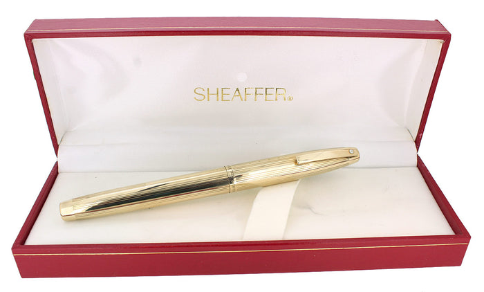 SHEAFFER IMPERIAL MODEL 777 12K GOLD FILLED OVERLAY FOUNTAIN PEN STICKERED OFFERED BY ANTIQUE DIGGER