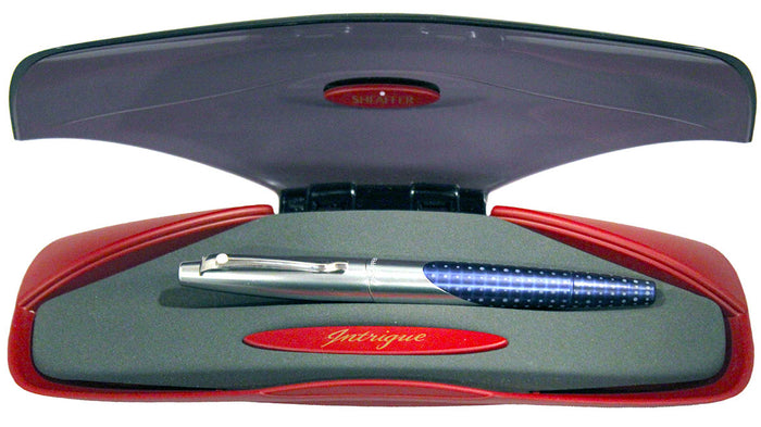 SHEAFFER INTRIGUE BLUE WHALE SHARK FOUNTAIN PEN NEW IN BOX MINT OBLIQUE STUB NIB OFFERED BY ANTIQUE DIGGER