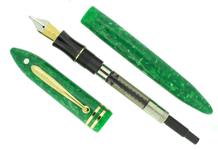 SHEAFFER JADE BALANCE FOUNTAIN PEN NEW OLD STOCK MINT IN BOX 18K STUB FLEX NIB OFFERED BY ANTIQUE DIGGER