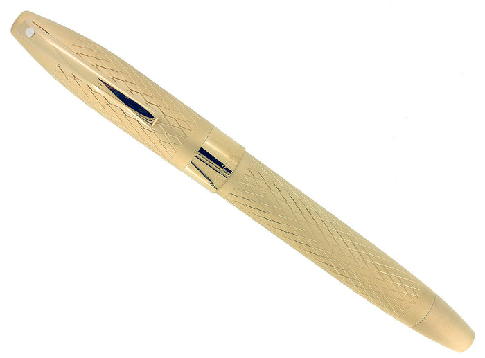 SHEAFFER LEGACY 2 KING'S GOLD DIAMOND PATTERN W/ 23K GOLD TRIM ROLLERBALL PEN UNUSED OFFERED BY ANTIQUE DIGGER