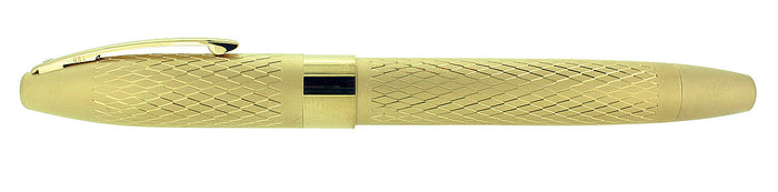 SHEAFFER LEGACY 2 KING'S GOLD DIAMOND PATTERN W/ 23K GOLD TRIM ROLLERBALL PEN UNUSED OFFERED BY ANTIQUE DIGGER