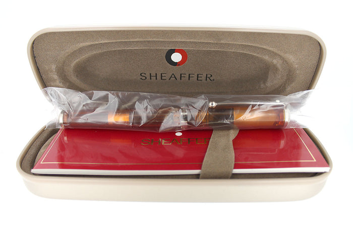 SHEAFFER CONNAISSEUR ORANGE TRANSLUCENT FOUNTAIN PEN NEW IN BOX NEVER INKED OFFERED BY ANTIQUE DIGGER