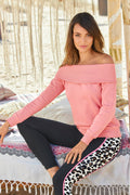 Slouchy Fold Over Sweatshirt Sachet Pink
