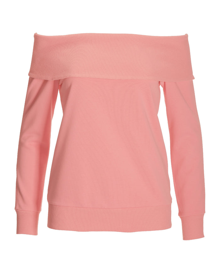 Slouchy Fold Over Sweatshirt Sachet Pink