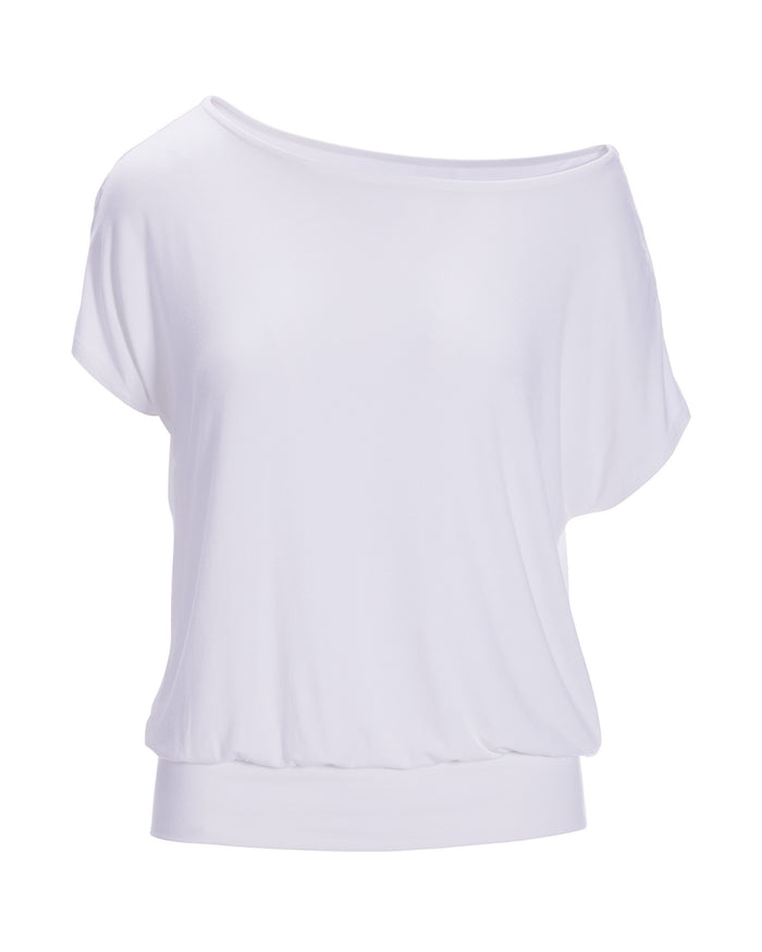 Slouchy Short Sleeve Blouson 2BL18 White