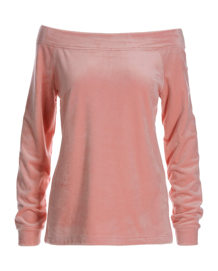 Slouchy Velour Sweatshirt Pink Icing