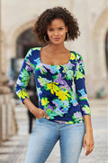 So Sexy Silhouette Lilys Square Neck Navy Multi