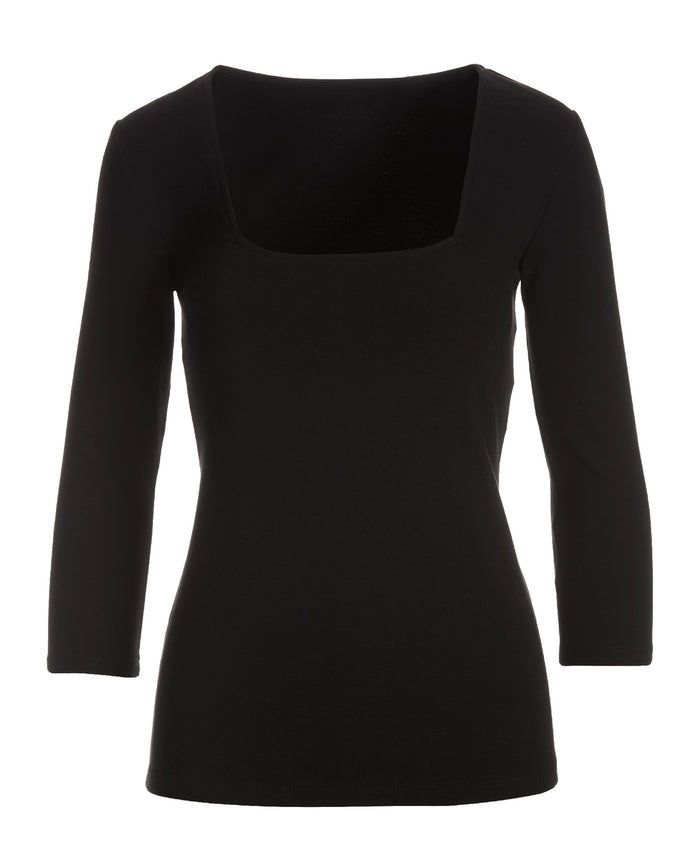 So Sexy Square Neck Top Black