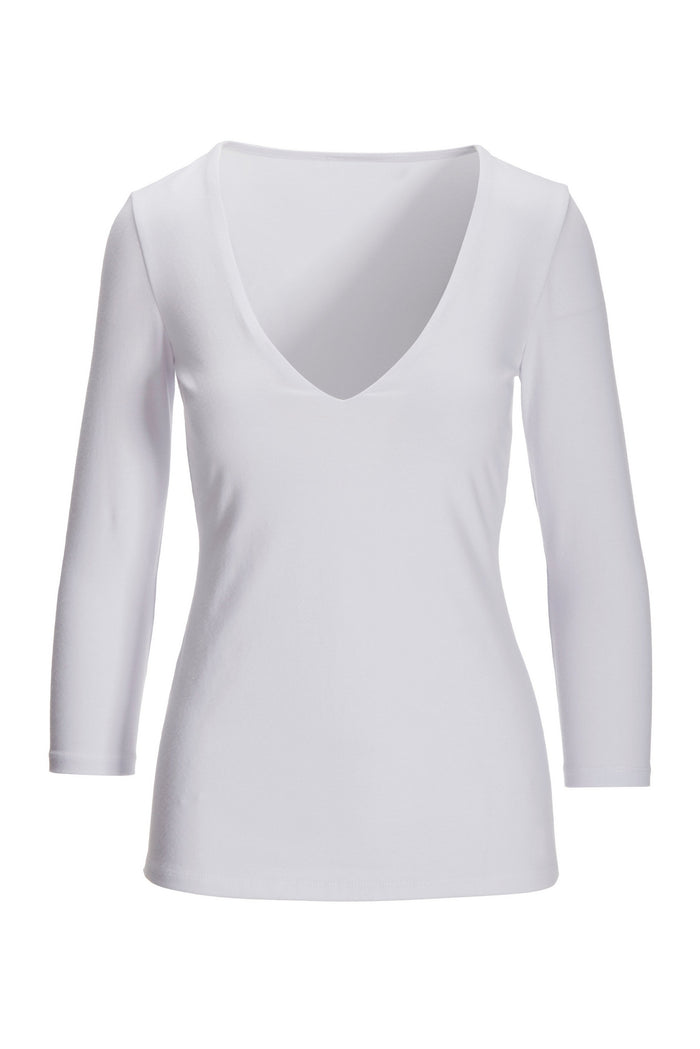 So Sexy V Neck Knit Top White
