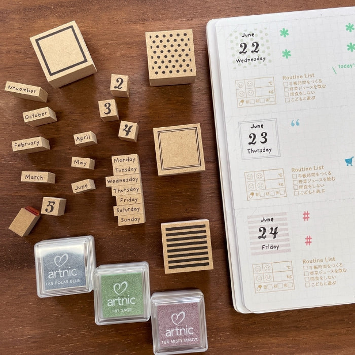 Stamp Marché Month Moji Stamp Set (Set of 12)