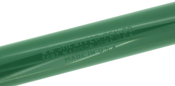 STICKERED C1953 SHEAFFER SARATOGA PASTEL GREEN SNORKEL FOUNTAIN PEN & PENCIL SET MINT NEW OLD STOCK OFFERED BY ANTIQUE DIGGER