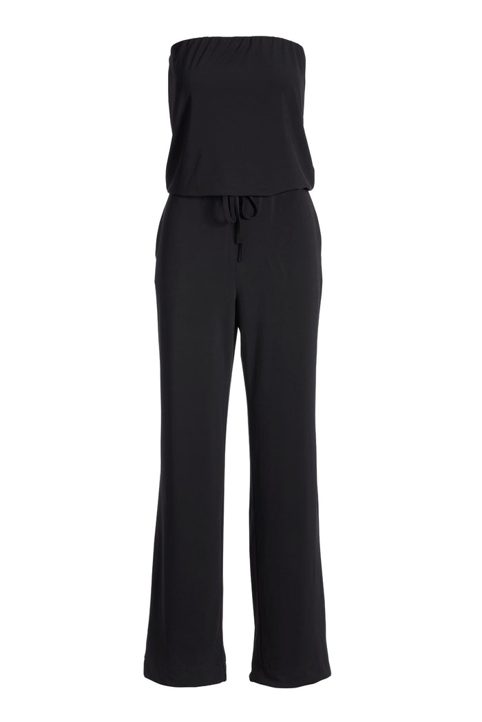 Strapless Blouson Jumpsuit Black